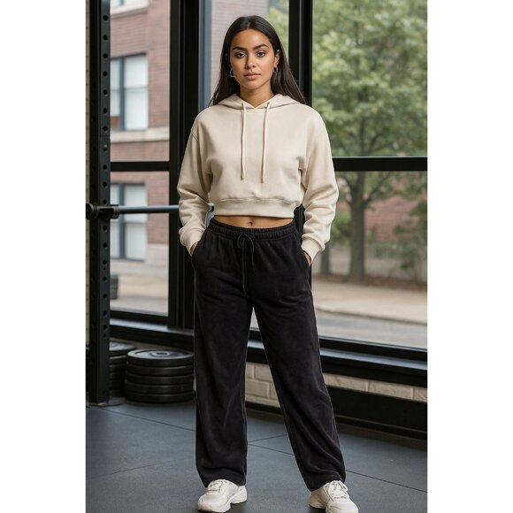 NWT Under Armour Jogger Pants S Black Velour Soft Lounge Athletic - Picture 1 of 9